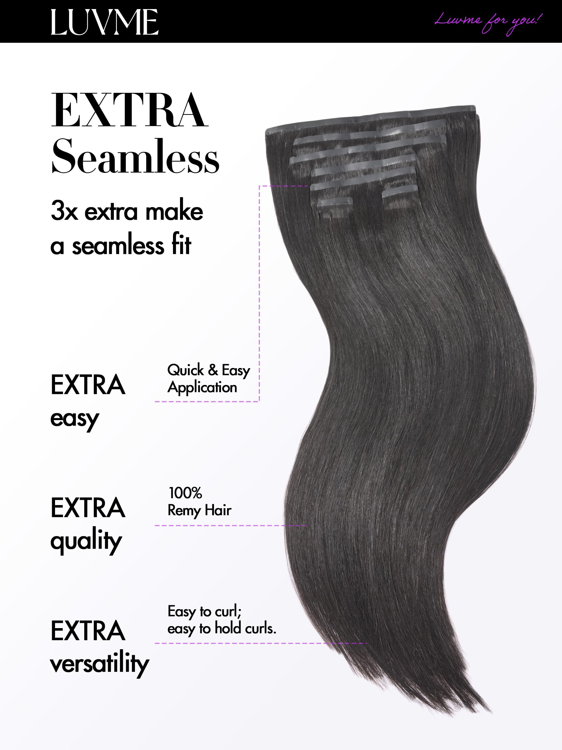 Amazon.com : LUVME Silky Straight Seamless Clip in Hair  display picture 1