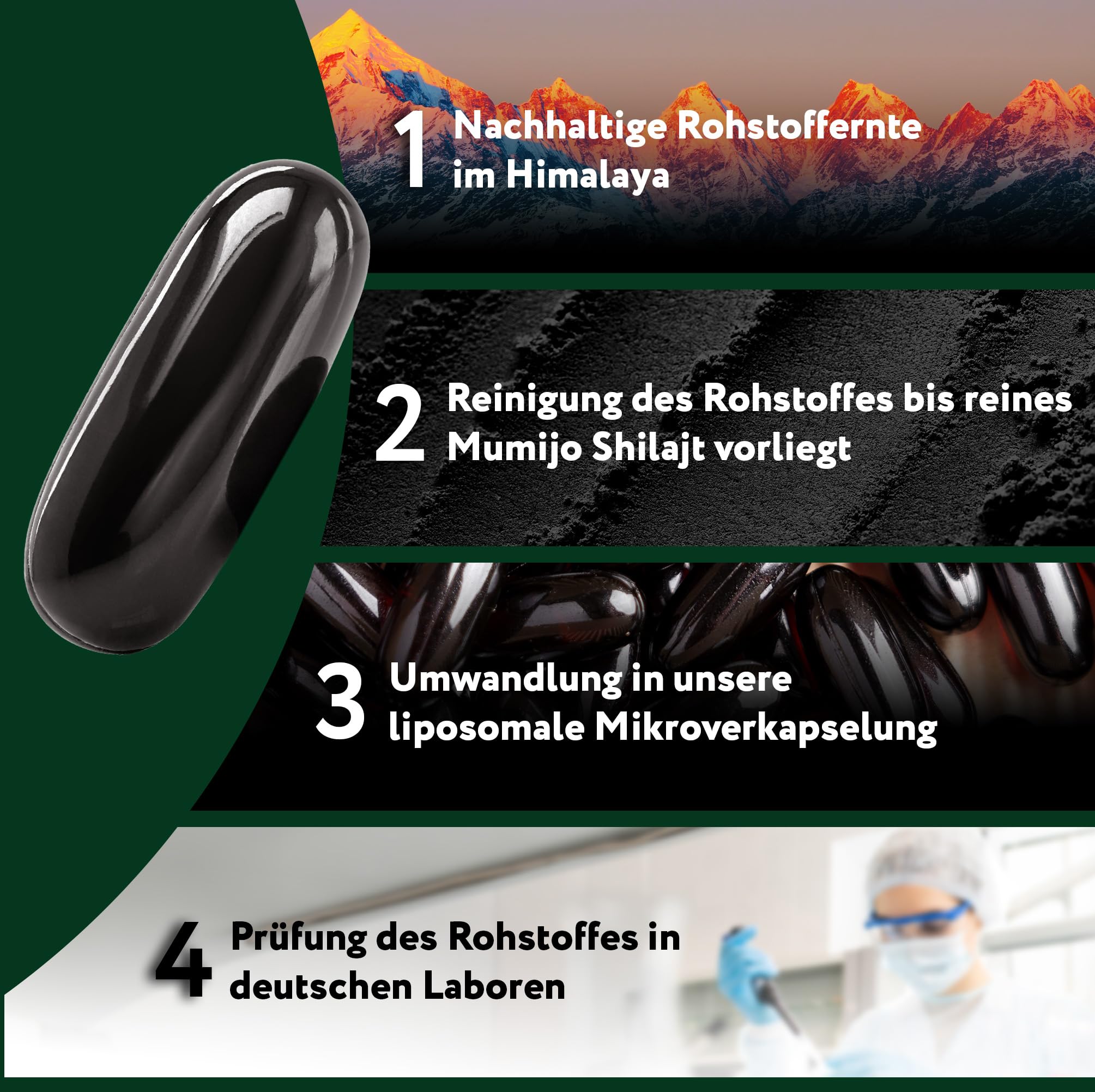 Vitabay Mumijo Shilajit Kapseln – 120 vegane Softgels – hochdosiert mit 2.000 mg liposomalem Shilajit pro Tagesdosis – 80% Fulvinsäure & 12% Huminsäure – laborgeprüft in Deutschland