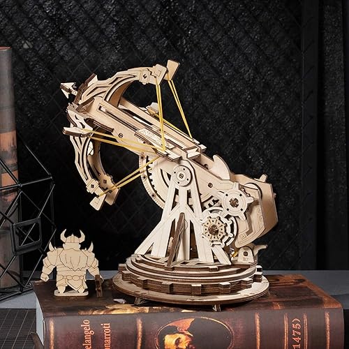 Miniatura 2 de ROKR Rompecabezas de madera 3D para adultos, juguetes de lanzamiento de balista de madera para bricolaje, kits de modelos de construcción, proyectos