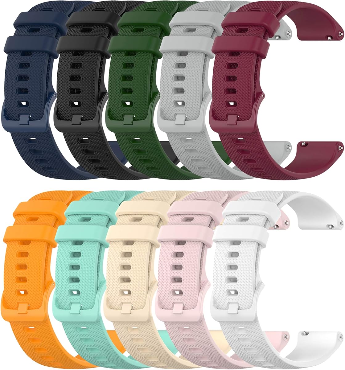 FitTurn 18 mm 19 mm 20 mm 22 mm de ancho Pulsera de silicona colorida de liberación rápida Correas deportivas de repuesto Correa de reloj con pasadores de liberación rápida para reloj inteligente