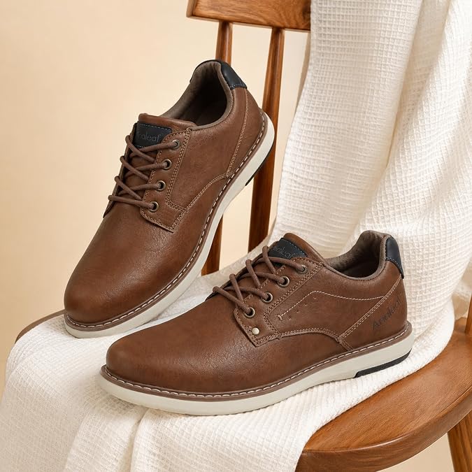 ANALEAF Men's Classic Oxford Shoes Lightweight Business Lace-Up Sneakers
