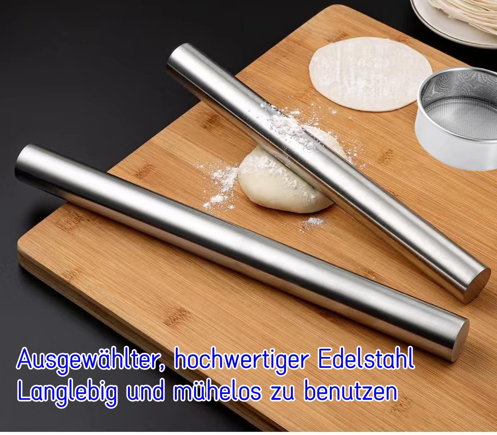 Set Mattarello In Acciaio Regolabile Con Accessori - TAVADA Per Pasta, Pizza E Dolci - Foto 4