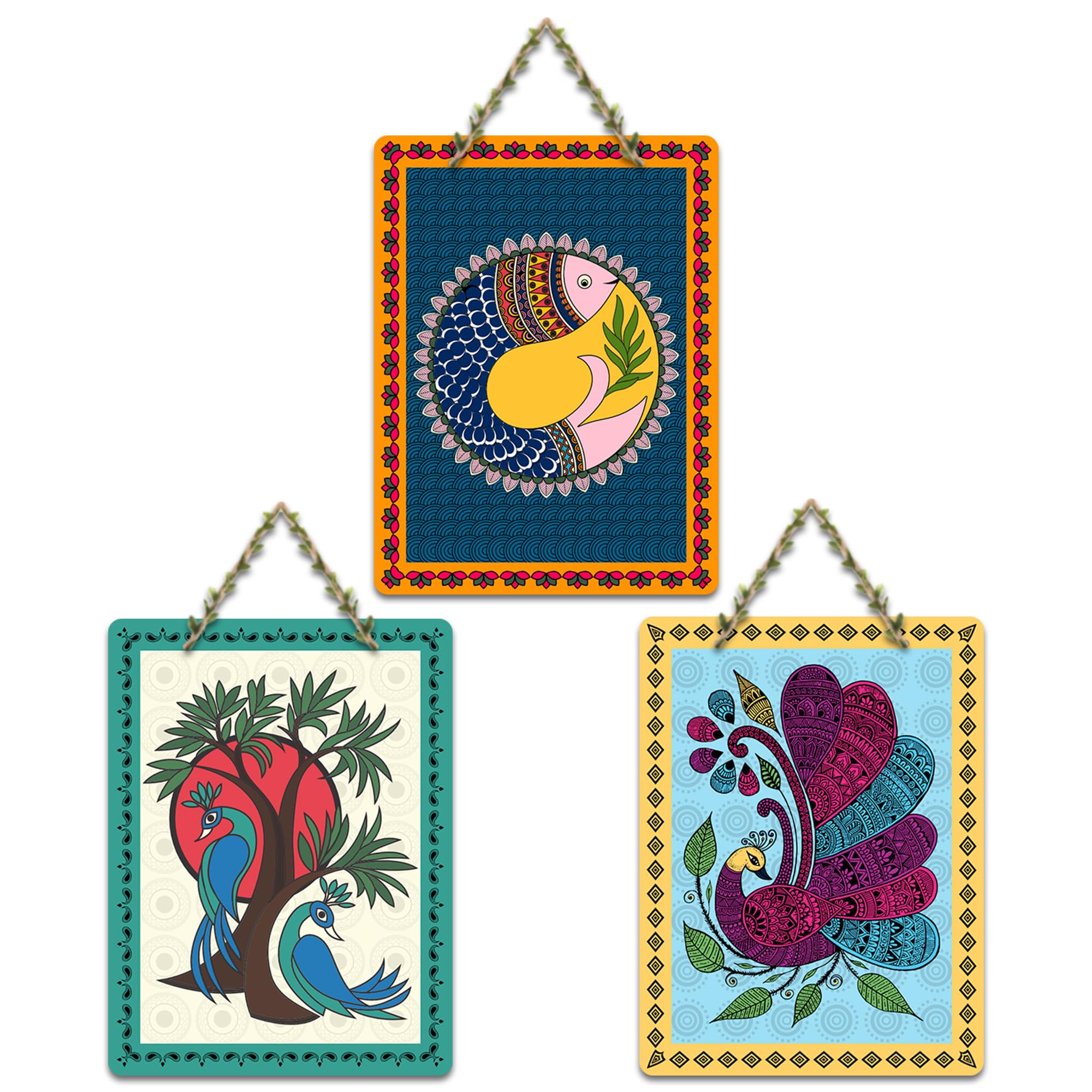 Artvibes Flower Wall Hangings - Set of 3 -20