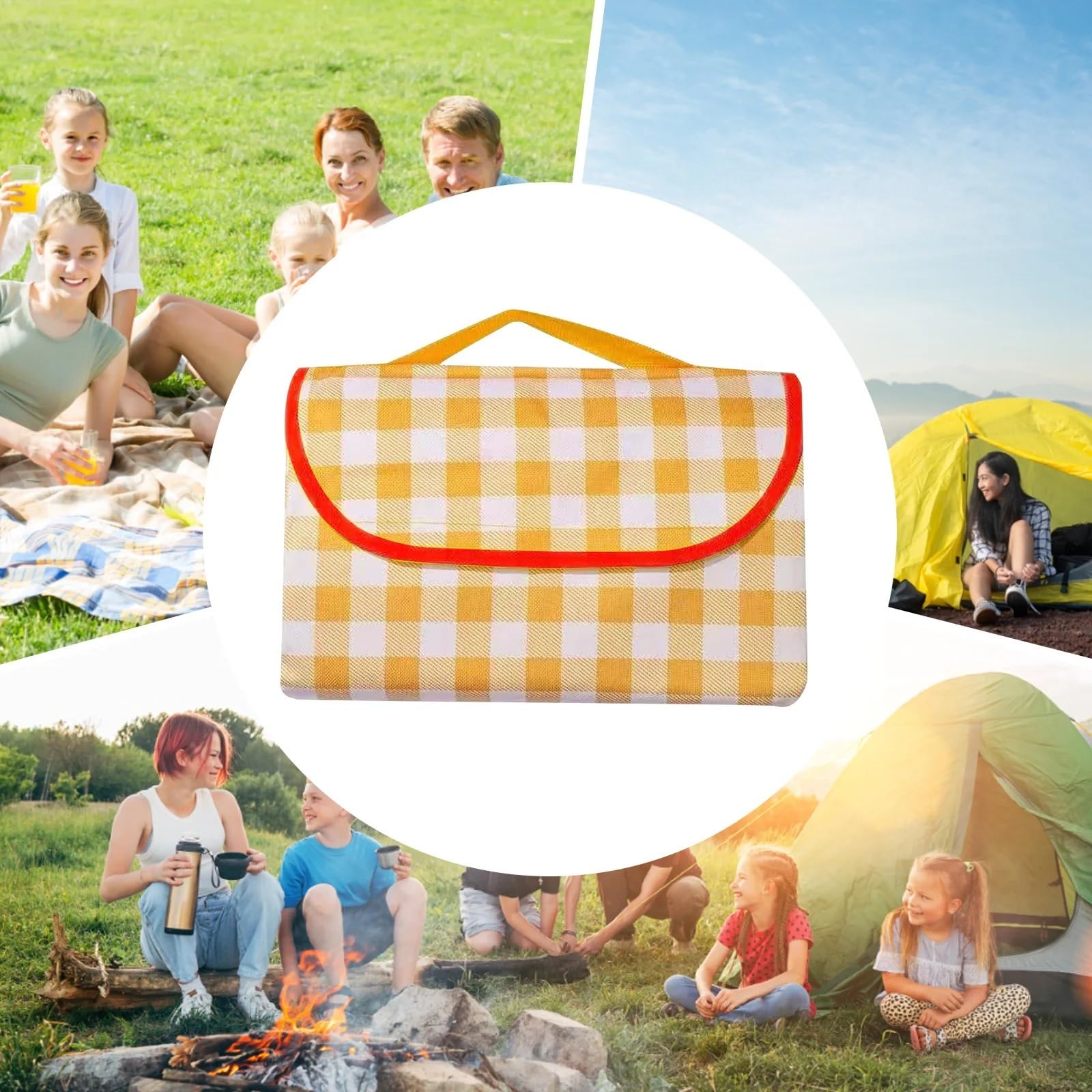Ultra-Lekki wodoodporny koc piknikowy, składana mata zewnętrzna z grubą wyściółką na kemping Beach Travel.Trwała tkanina Oxford, łatwe czyszczenie i kompaktowe przenoszenie.Dostępnych wielu rozmiarów