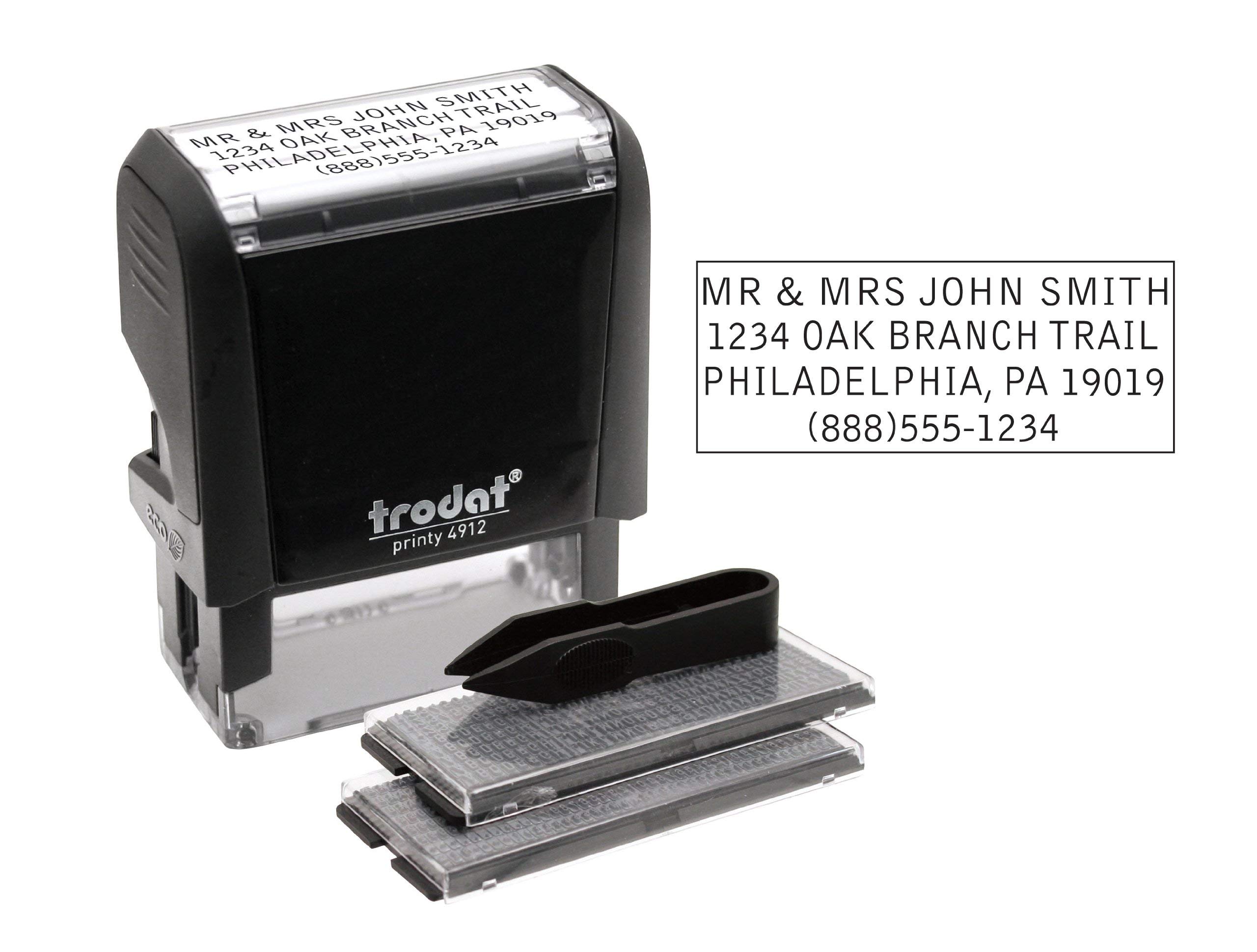 Printy Economy Selbstfärbender Stempel "Do It Yourself", personalisierbare Nachricht oder Adresse Stempel, Stempelgröße: 3/4 x 1-7/8 Zoll, Schwarz (5915)