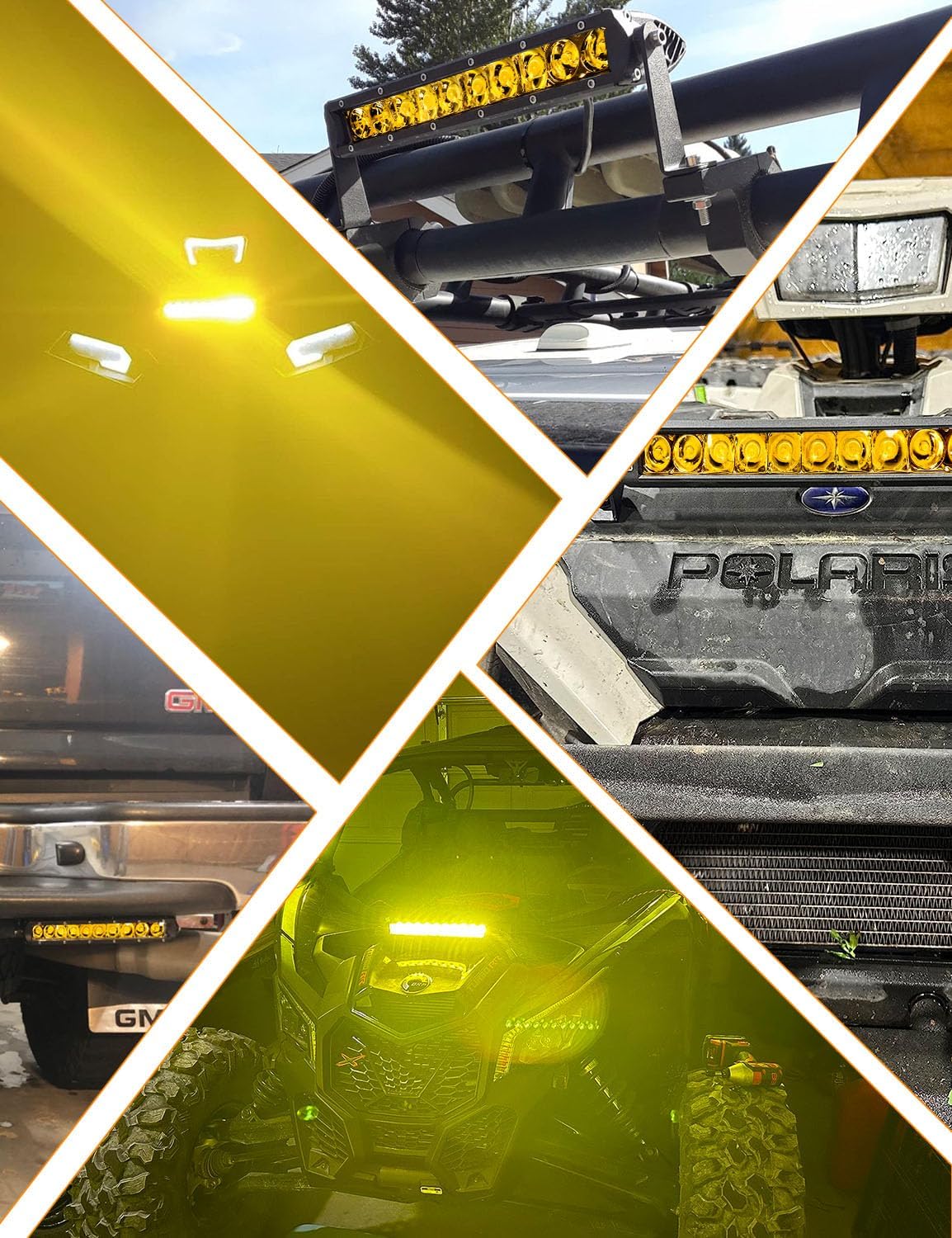 Chelhead 11 Inch Led Light Bar Yellow Slim Off Road Driving Lights Compatible with Trucks Pickup SUV ATV UTV Boat 4x4 Van Camper