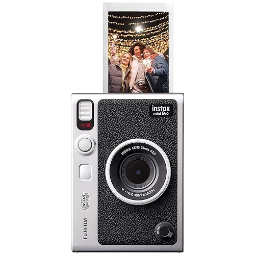 Cámara Instantánea Fujifilm Instax Mini EVO, Diseño Compacto y Portátil, Cámaras Polaroid para Fotografía, Espejo para Selfies Integrado, Cámara Fácil de Usar para Profesionales o Principiantes (Renovada)