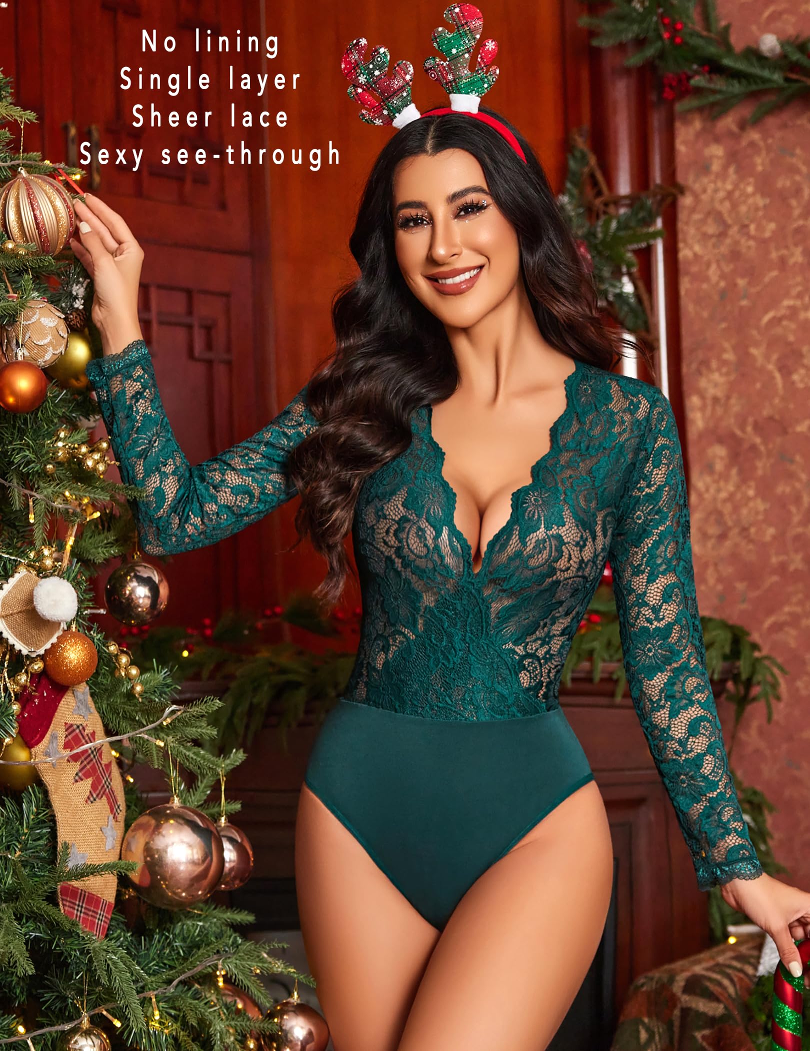 Avidlove Body de Encaje Body Negro Mujer (Pack de 1)