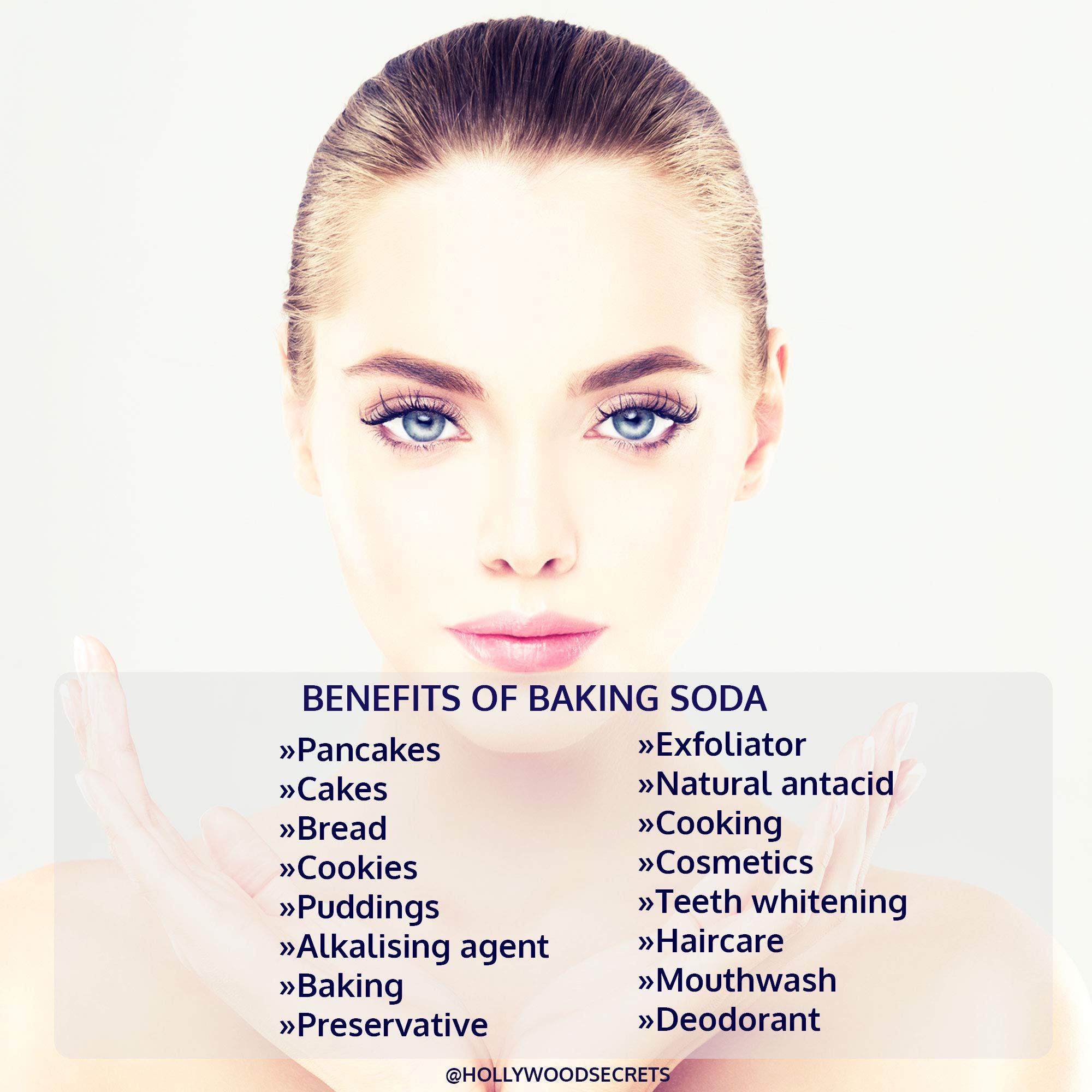 Hollywood Secrets Baking Soda Pure Food Grade Sodium Bicarbonate 500gm for Baking & Cleaning 3