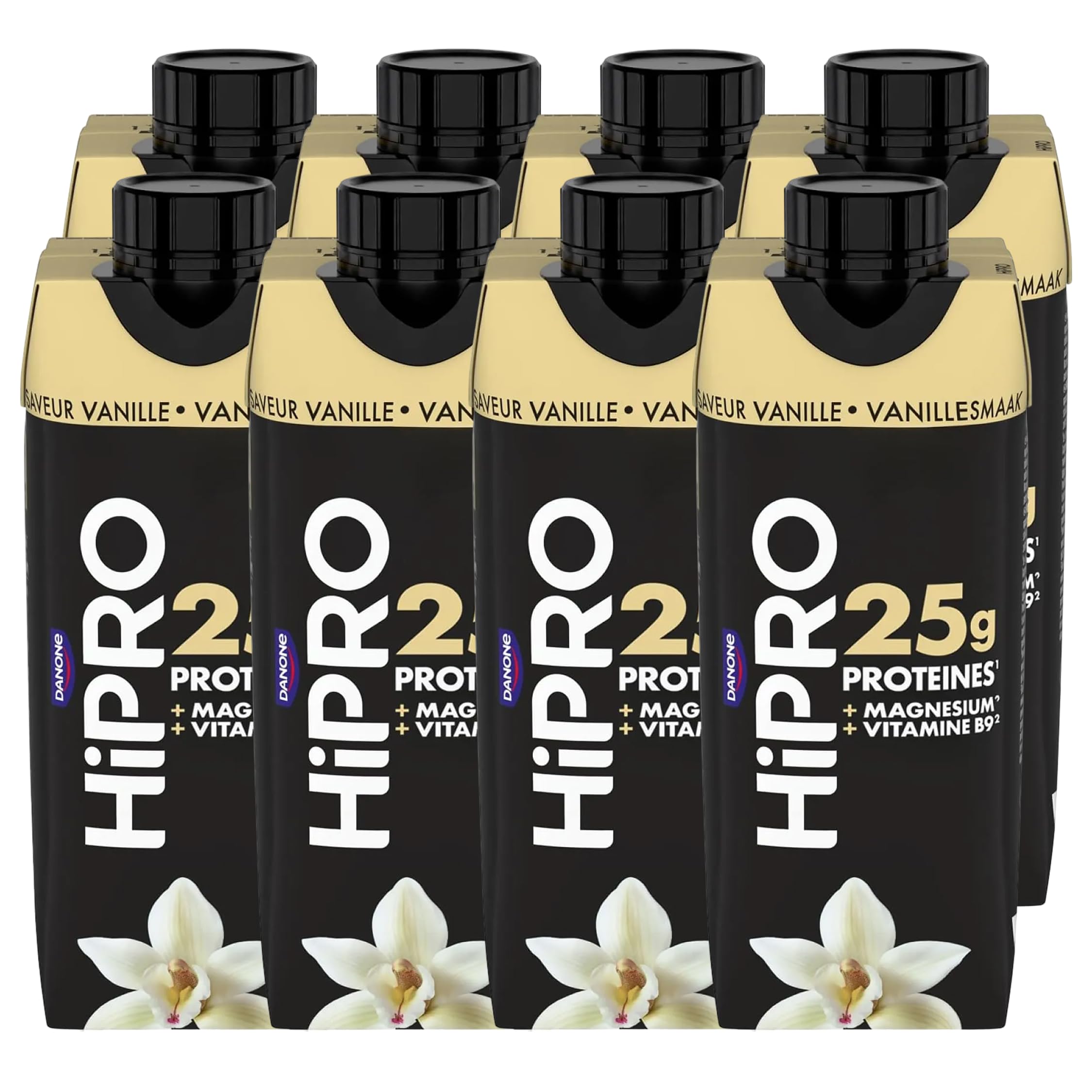 Hipro Boisson Protéinée Goût Vanille, 8 x 330ml