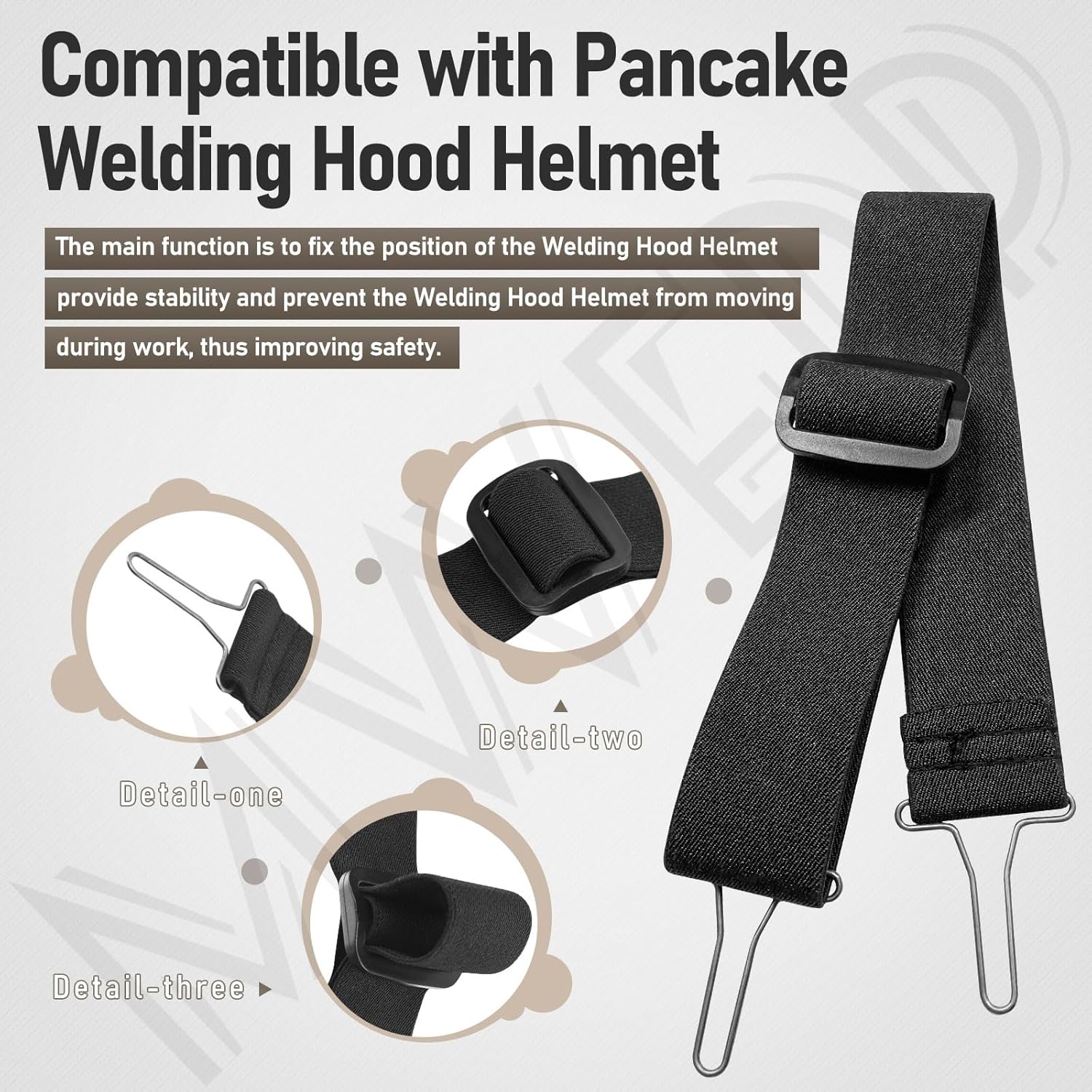 Replacement Strap for Pancake Welding Hood Helmet - Welding Hood Helmet Replacement Strap (Black)