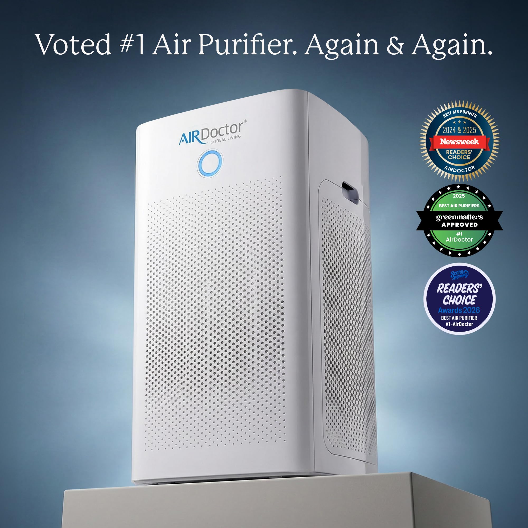 AIRDOCTOR AD5500i Smart HEPA Purificatore d'aria per spazi extra grandi e concetti aperti con filtri UltraHEPA, carbonio e VOC, cattura particelle 100 volte più piccole rispetto allo standard HEPA