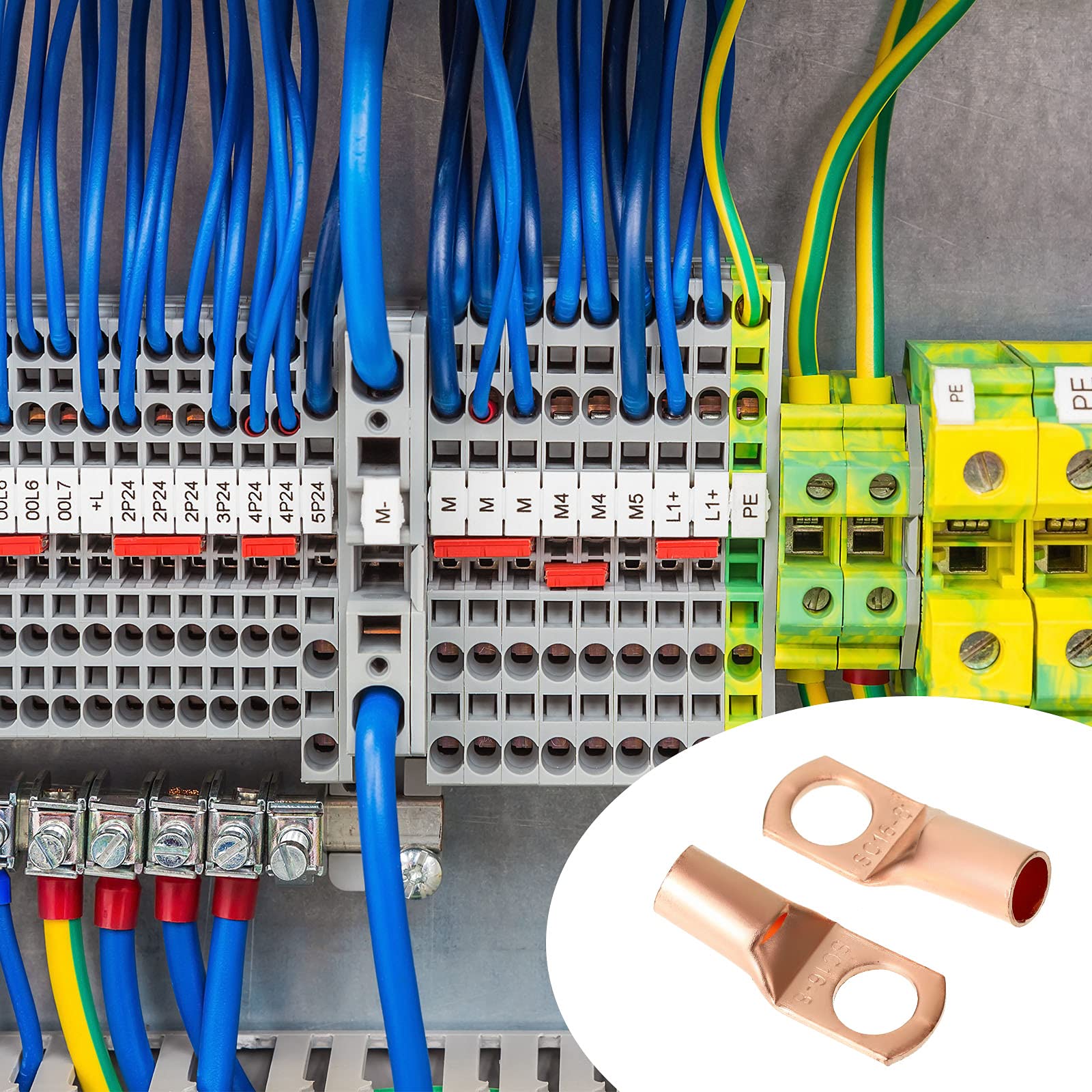 AWG 12-2 Lugs YUZES 200PCS Copper Wire Lugs With Heat Shrink | AWG 12-2 Battery Cable Terminals For Automotive, Marine & Solar AWG 12-2 Ring Terminals Kit