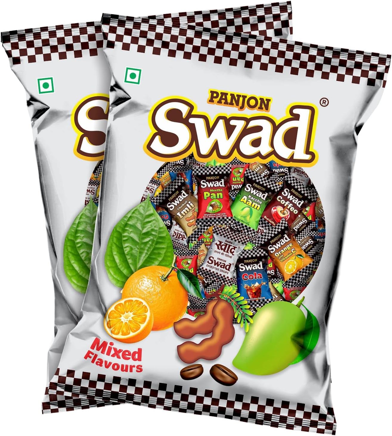 - Mixed Fruit Candy | Meetha Paan, Imli, Coffee, Kacha Aam, Cola, Orange + Vitamin C | 2 Packs x 50 Toffee