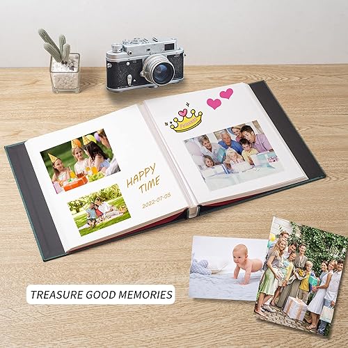 Miniatura 2 de Álbum autoadhesivo para fotos de 3x5, 4x6, 5x7, 6x8, 8x10, 8.5x 11 u 11x10.6 pulgadas, 40 páginas, de 11 x 10.6 pulgadas, tapa de lino, bricolaje,