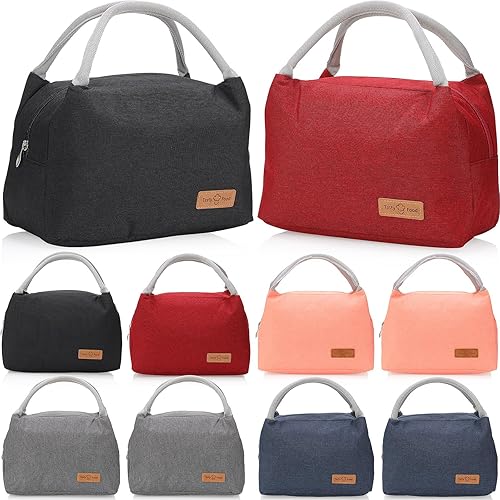 Silkfly 10 bolsas de almuerzo aisladas a granel de 10.6 x 6.3 x 7.5 pulgadas, bolsas térmicas reutilizables para el almuerzo para mujeres, bolsa de