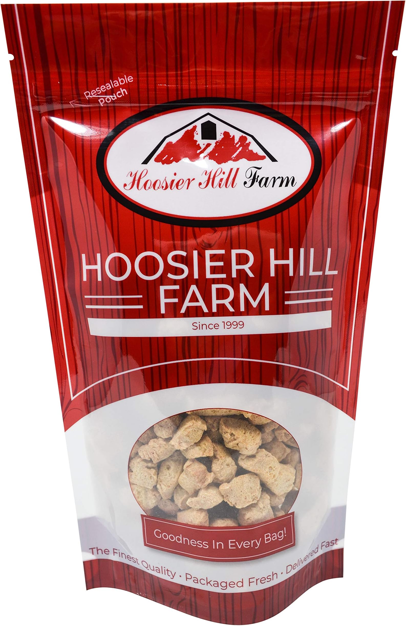 Hoosier Hill Farm Imitation Chicken Chunks (Unflavored Textured Vegetable Protein - Soy Protein), 3 lb Bag