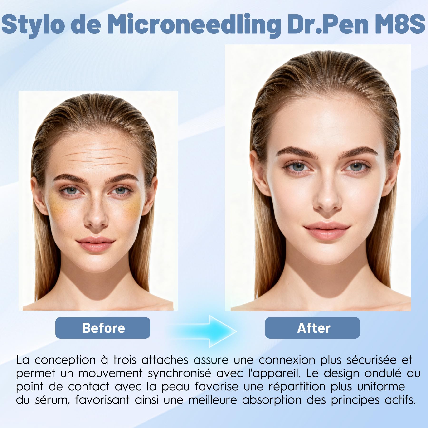 Dr. pen Ultima M8S Microneedling Pen, Stylo de Microneedling Professionnel Sans Fil avec 20 Cartouches, 6 Vitesses Réglables et Affichage LED, pour la Croissance du Visage, Corps, Cheveux