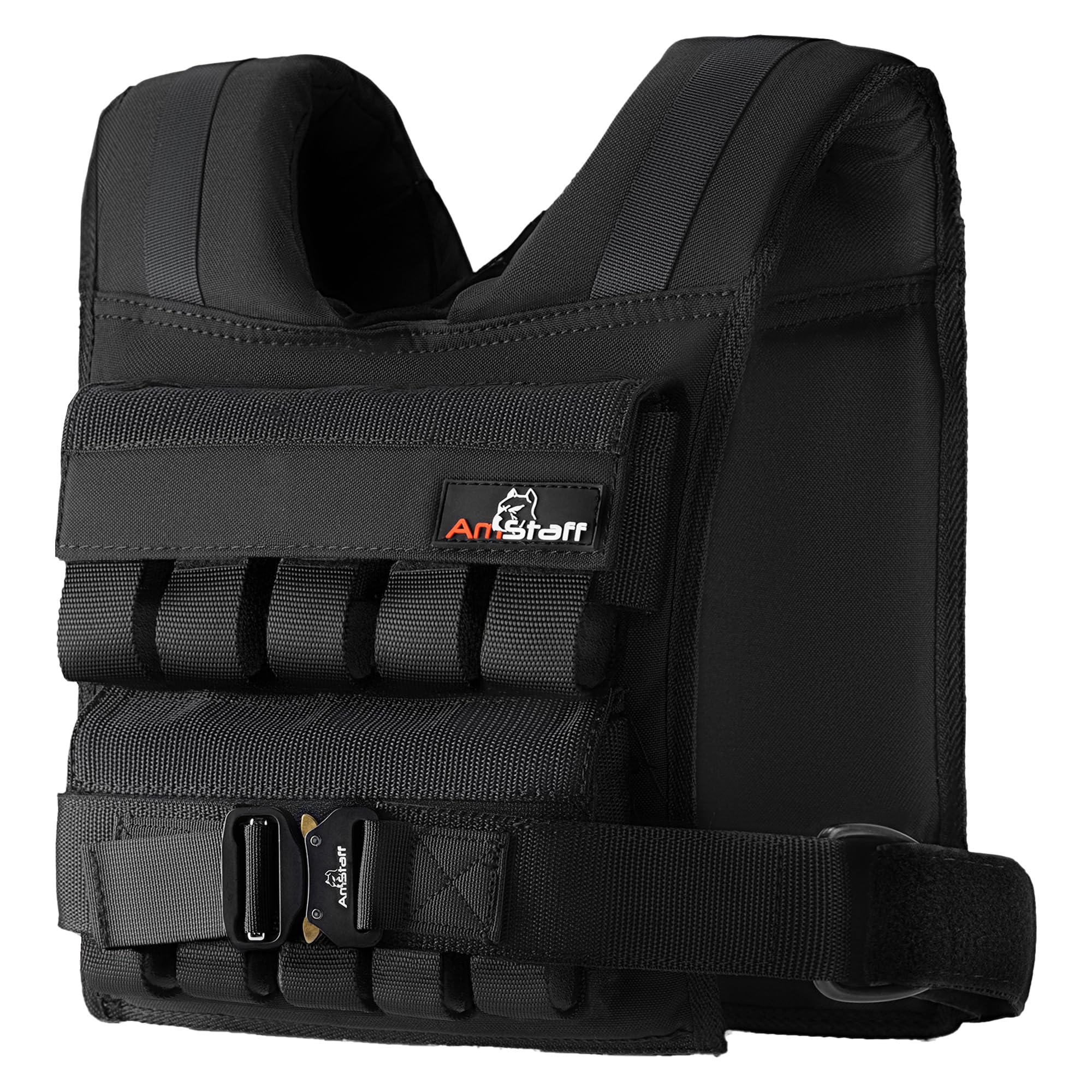Amstaff Adjustable Weighted Vest with Iron Blocks - Weight Vests for Men Women - Versatile Wearable Vest for