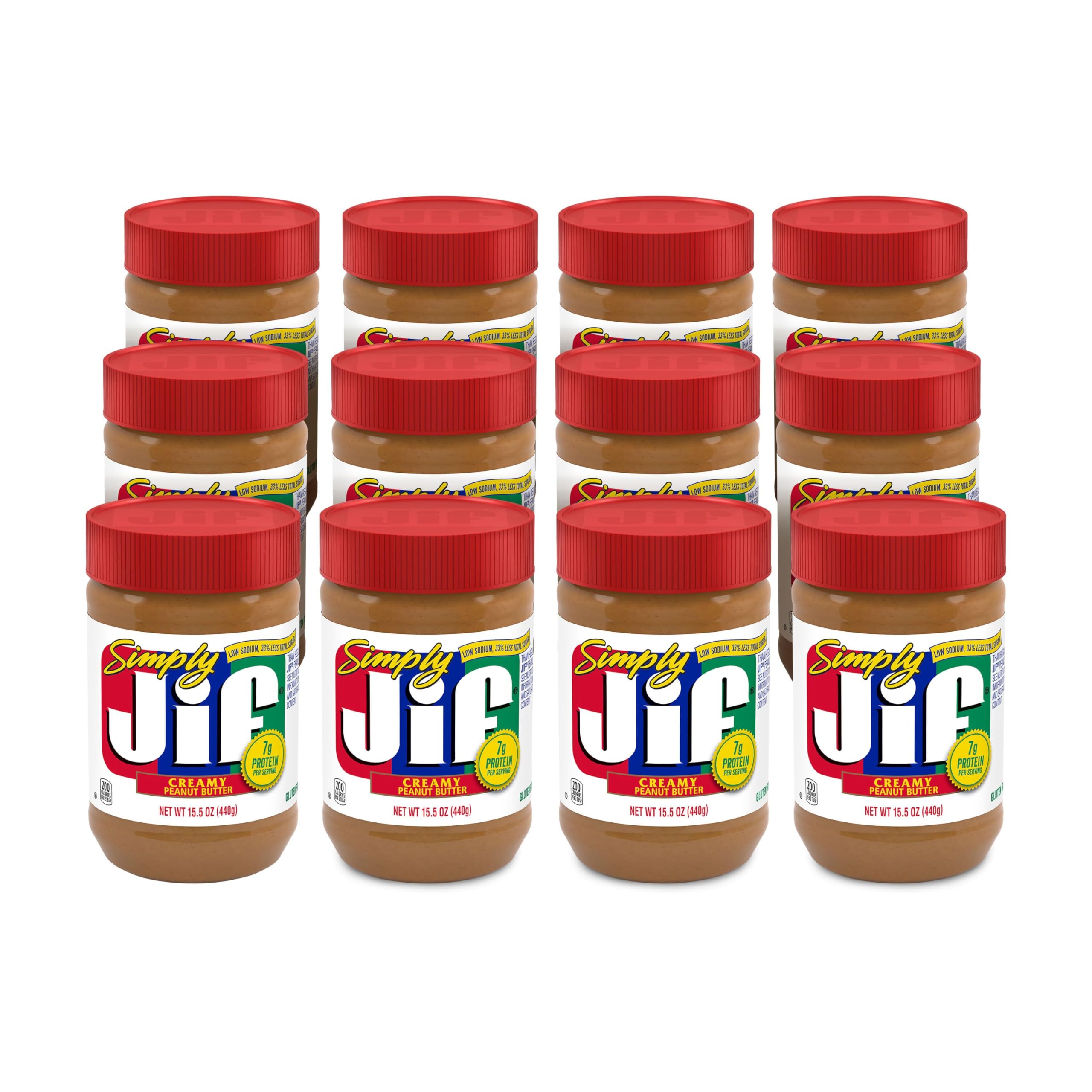 Simply Jif Creamy Peanut Butter, 15.5 Ounces (Pack of 12)