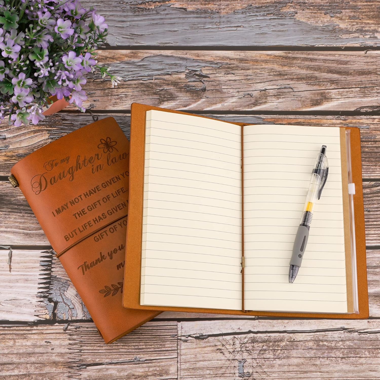 Daughter in Law Engraved Leather Journal, Future Daughter-in-Law Gifts from Mother in Law, Wedding Gifts for Future Daughter in Law, Daughter in Law Gift Ideas for Birthday Christmas