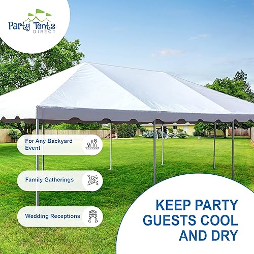 Miniatura 5 de Party Tents Direct Tienda de campaña impermeable de 10 x 10 pies con paredes laterales, marco de acero para exteriores, para bodas, fiestas y