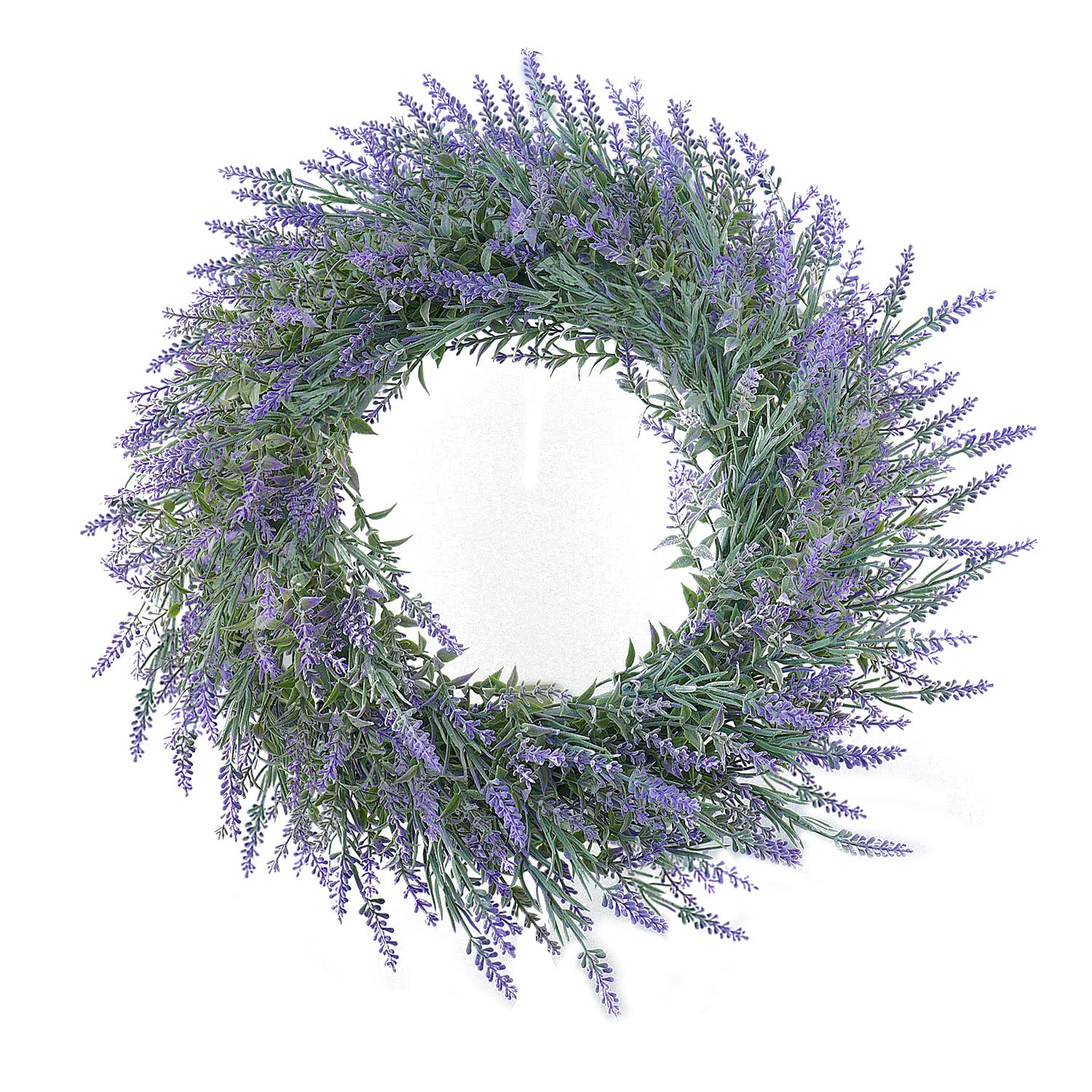 19 inches Dusty Lavender Wreath for Front Door, Door Wreath for All Season Farmhouse Wreath Decorative Flower Wreath Outdoor Wreath