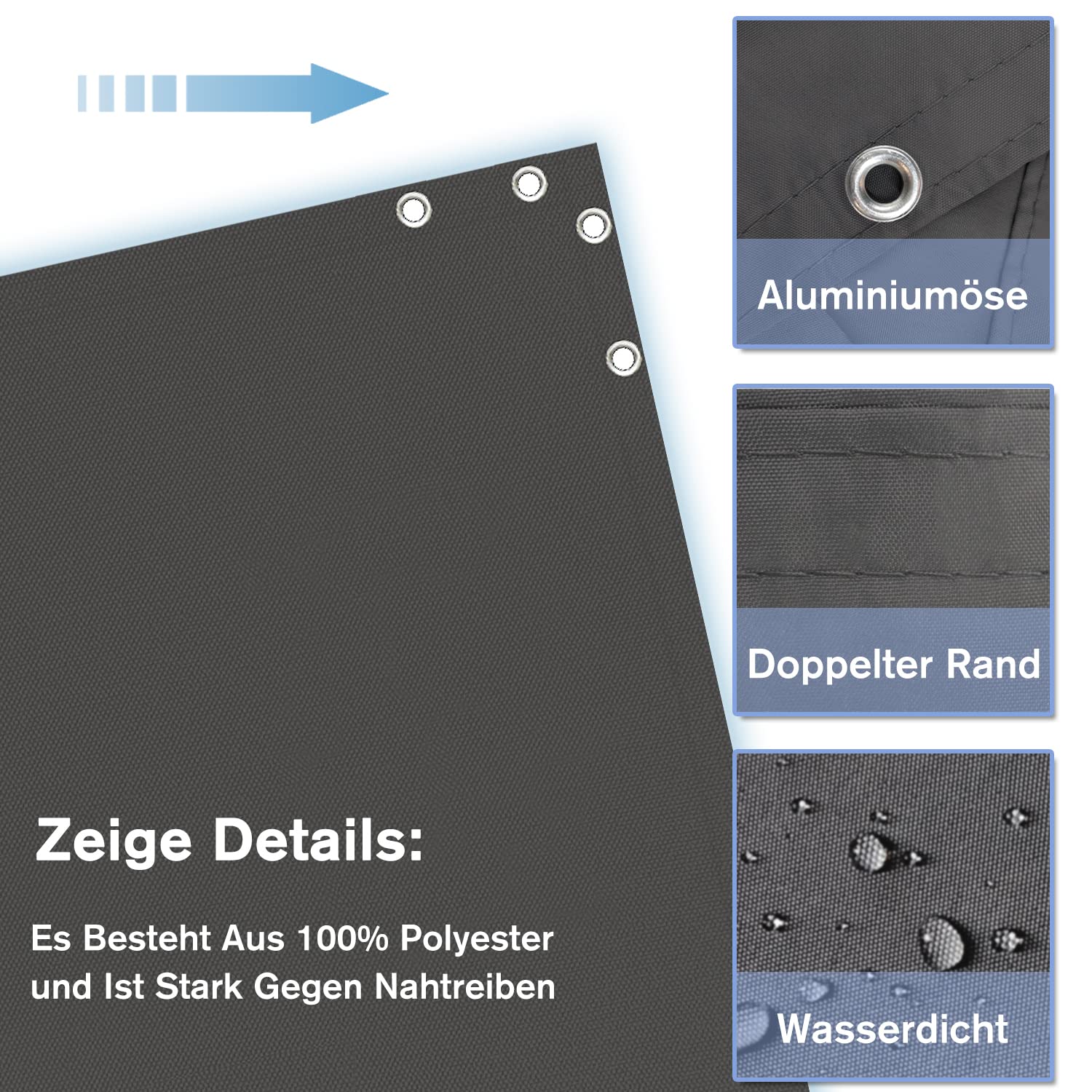 Balkon Sichtschutz 70x400CM, Windschutz Wasserdicht und UV-Schutz Balkonabdeckung - mit Ösen Kabelbinder und Kordel, für Balkongeländer Terrasse Garten (Gelbe und Weiße Streifen)