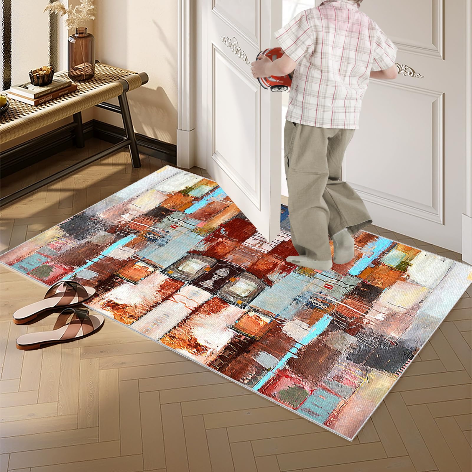 Chodnik, dywan na korytarz, 120 x 300 cm, antypoślizgowy, dywan do kuchni, kuchni, nadaje się do prania, chodnik do przedpokoju, sypialni, salonu, wejścia