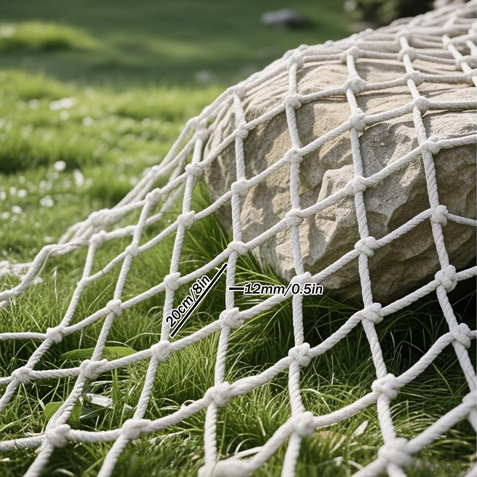 HSXMY Outdoor Climbing Net for Kids - Multi-Purpose Rope Cargo Ladder,Durable Playground Net - Safety Netting for Treehouse Swingset,Polyester Material,3.3x22.97ft