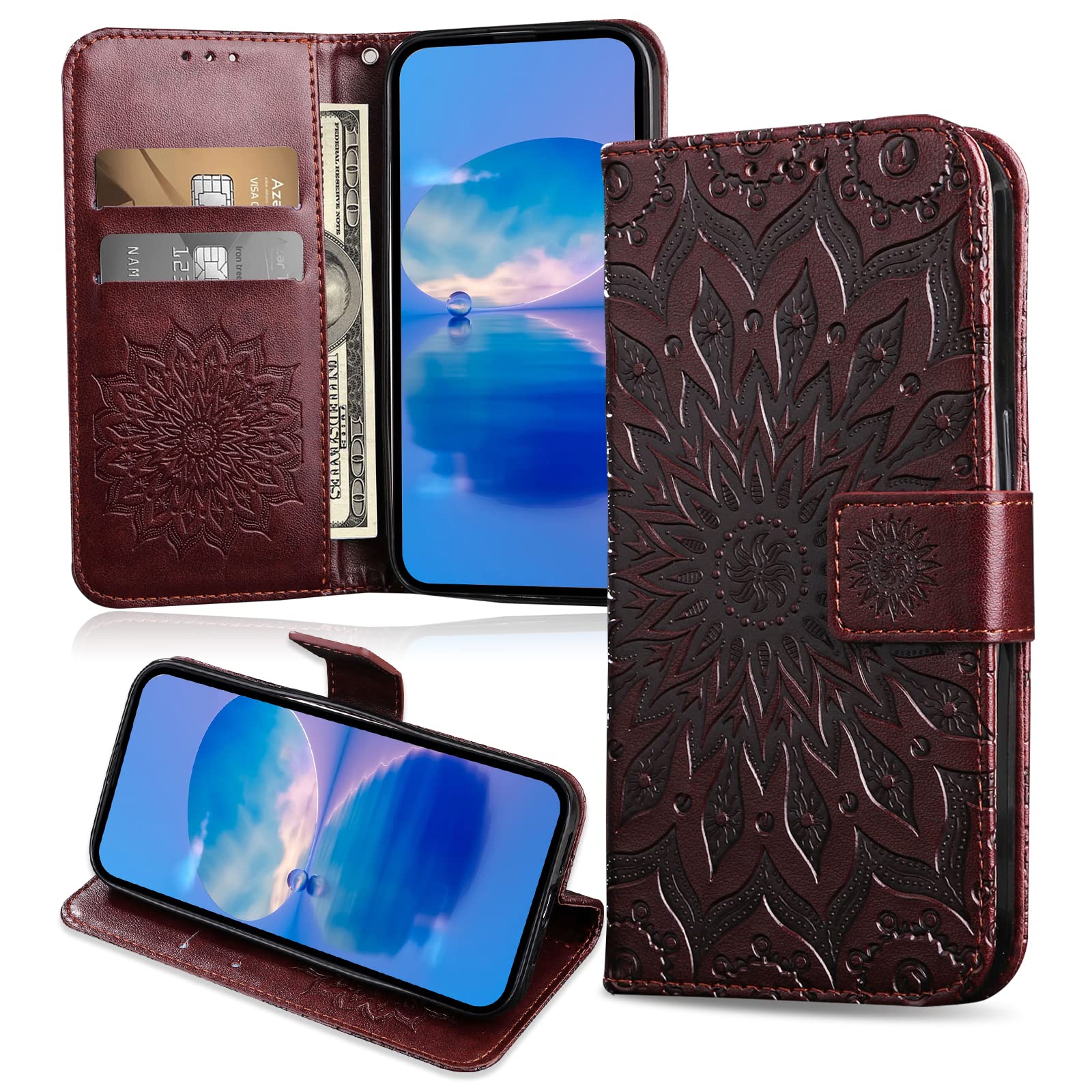 Cover for Galaxy A70 / Galaxy A70S, PU Leather Case for Samsung Galaxy A70 / Galaxy A70S, Shockproof Wallet Cover, Brown
