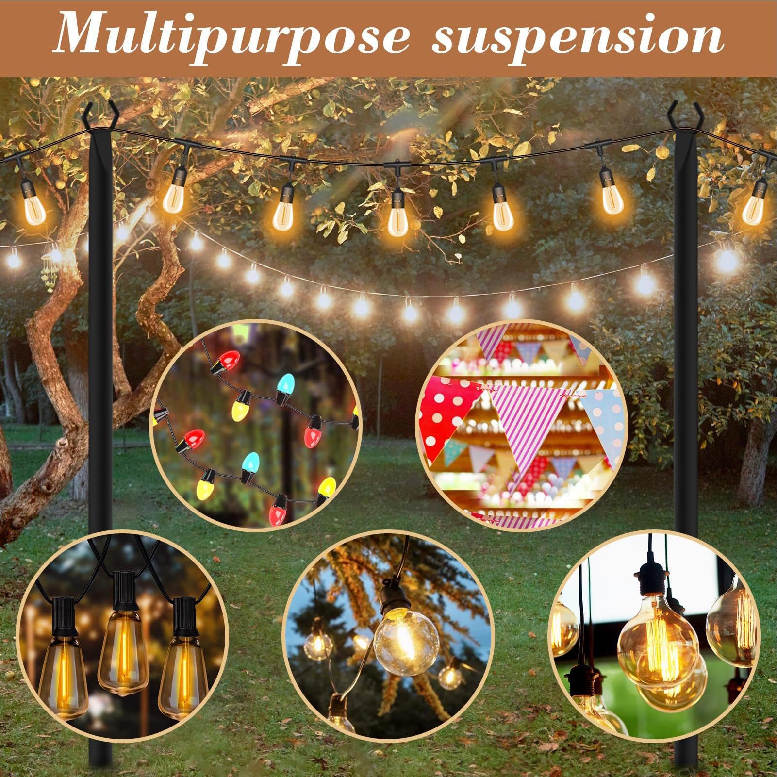 Pali Luce Da Esterno Supporto Per In Metallo Stabile E Robusto | Pali Di Metallo Porta A Catena Da Giardino Per Esterno Base Pesante Altezza Regolabile Antiruggine Resistente Montaggio