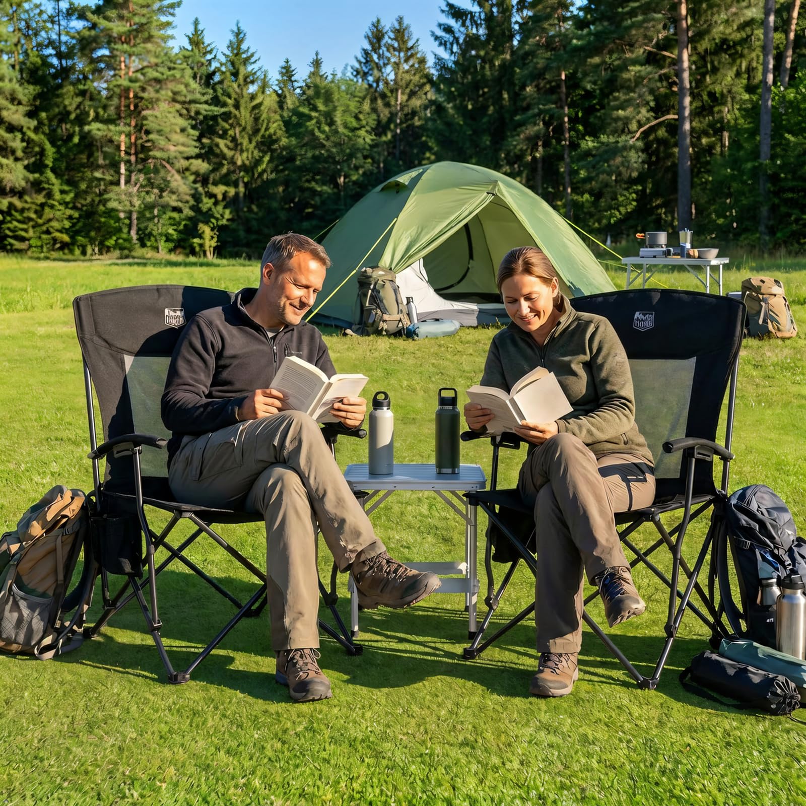TIMBER RIDGE Chaise de Camping Pliante pour Adultes 150kg Chaise de Plage Légère Fauteuil L'extérieur Dossier en Maille Confortable pour Camping Festival Pêche Jardin