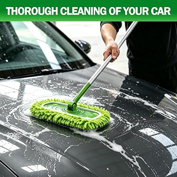 4PCS 10''-12'' Car Wash Brush,Chenille Microfiber Car Wash Mitt Set