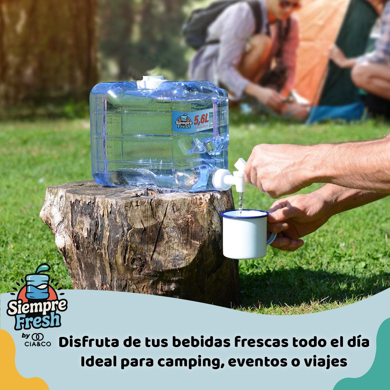 Cia&Co Distributeur d'eau froide pour réfrigérateur 5,6 l Bidon compact 33,5 x 21 x 12,5 cm