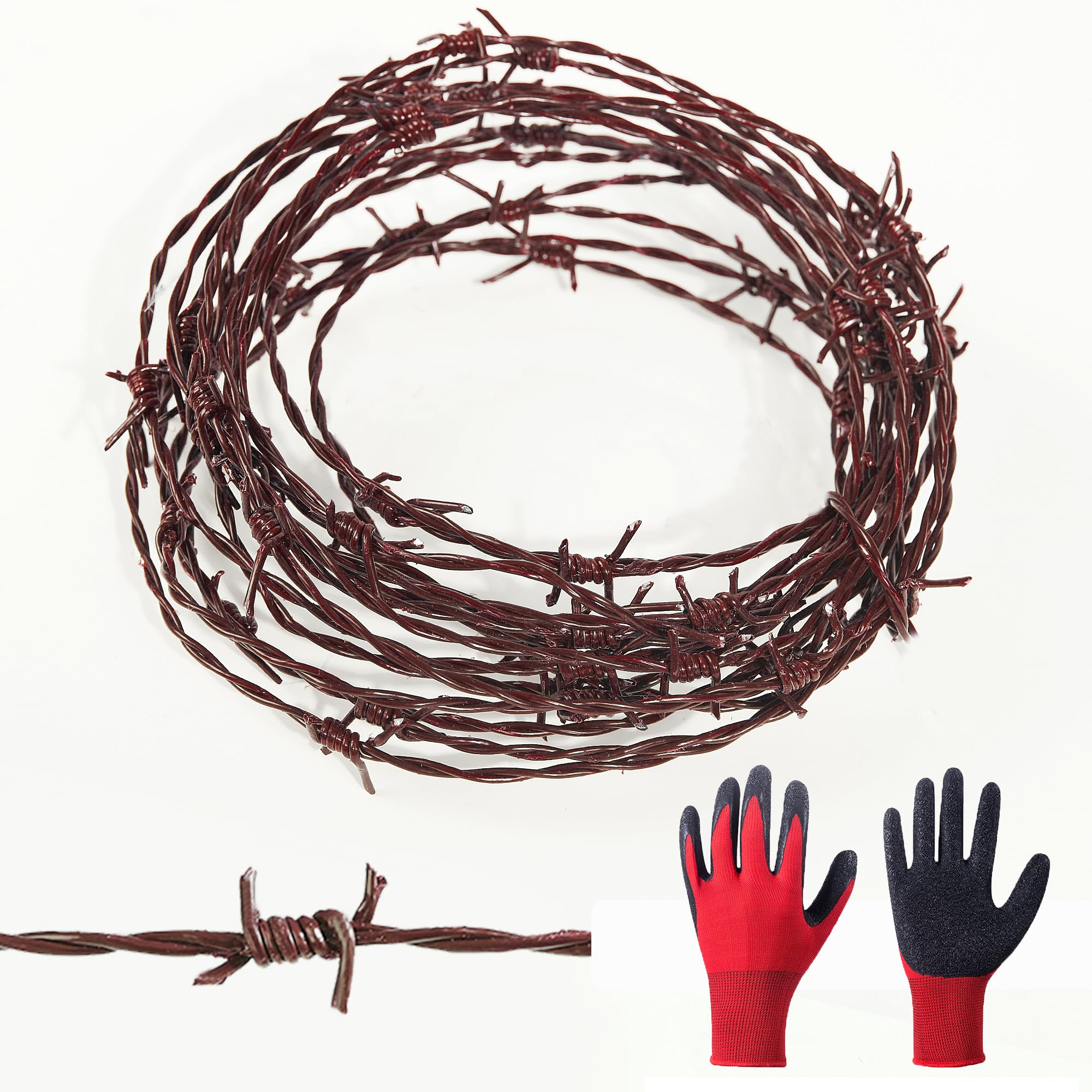 Real Brown Wire Fence 25ft 18 Gauge - Plastic covered Rust Resistant Easy to Bend Perfect for crafts, fences, and small animal deterrents