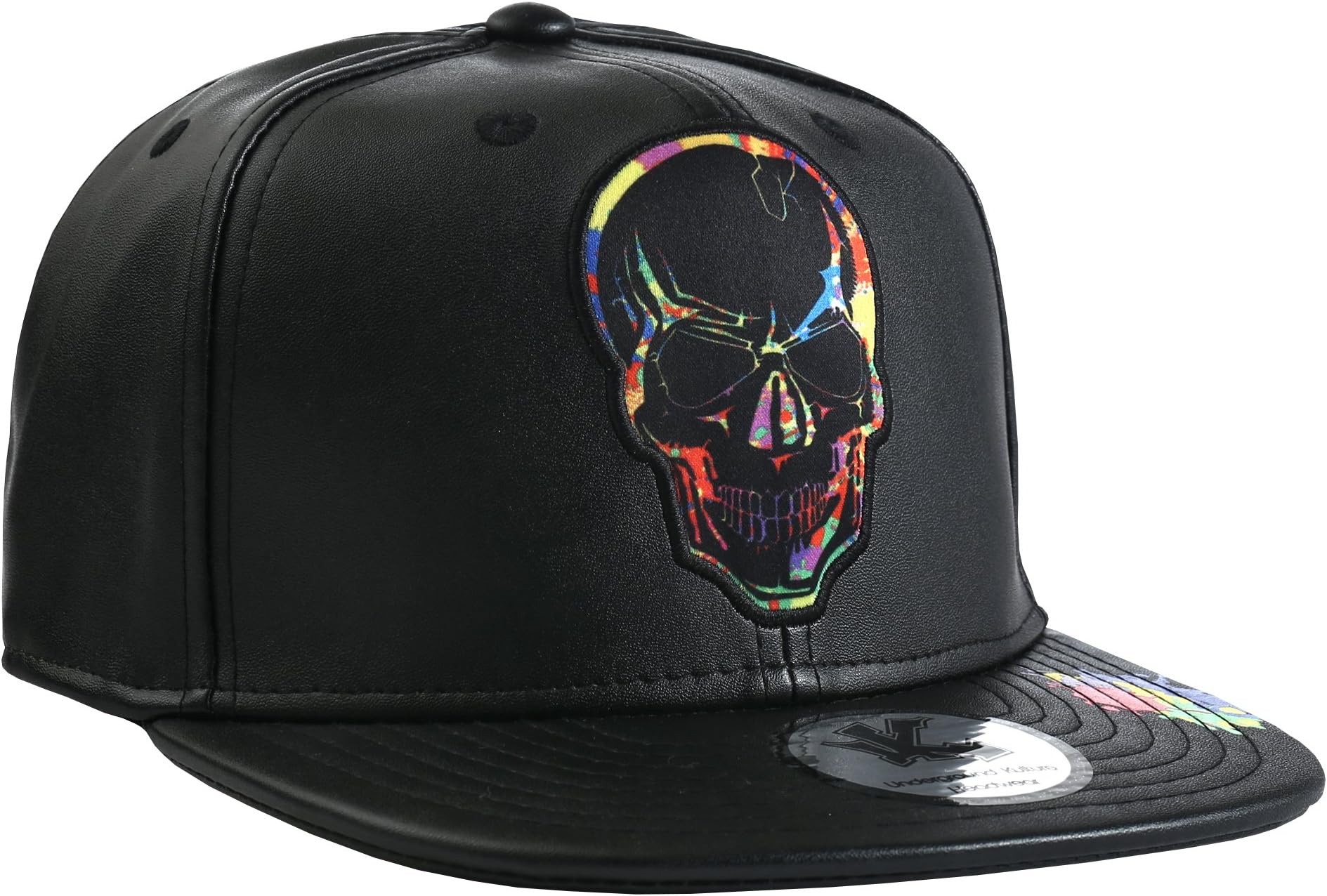 Underground Kulture Paint Collection Skull Black Snapback Baseball Cap