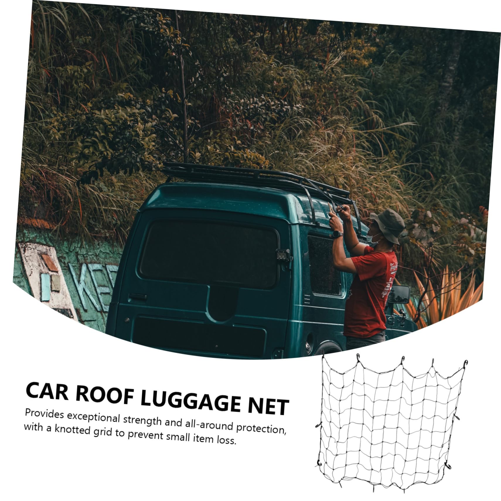 IMIKEYA Filet Installation Chargement pour de en Noir Élastique Caoutchouc Complète Protection Facile Toit de Voiture Rangement de Bagages SUV