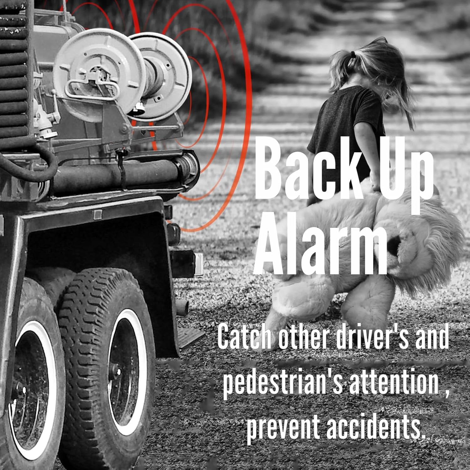 Back-up alarm preventing accidents