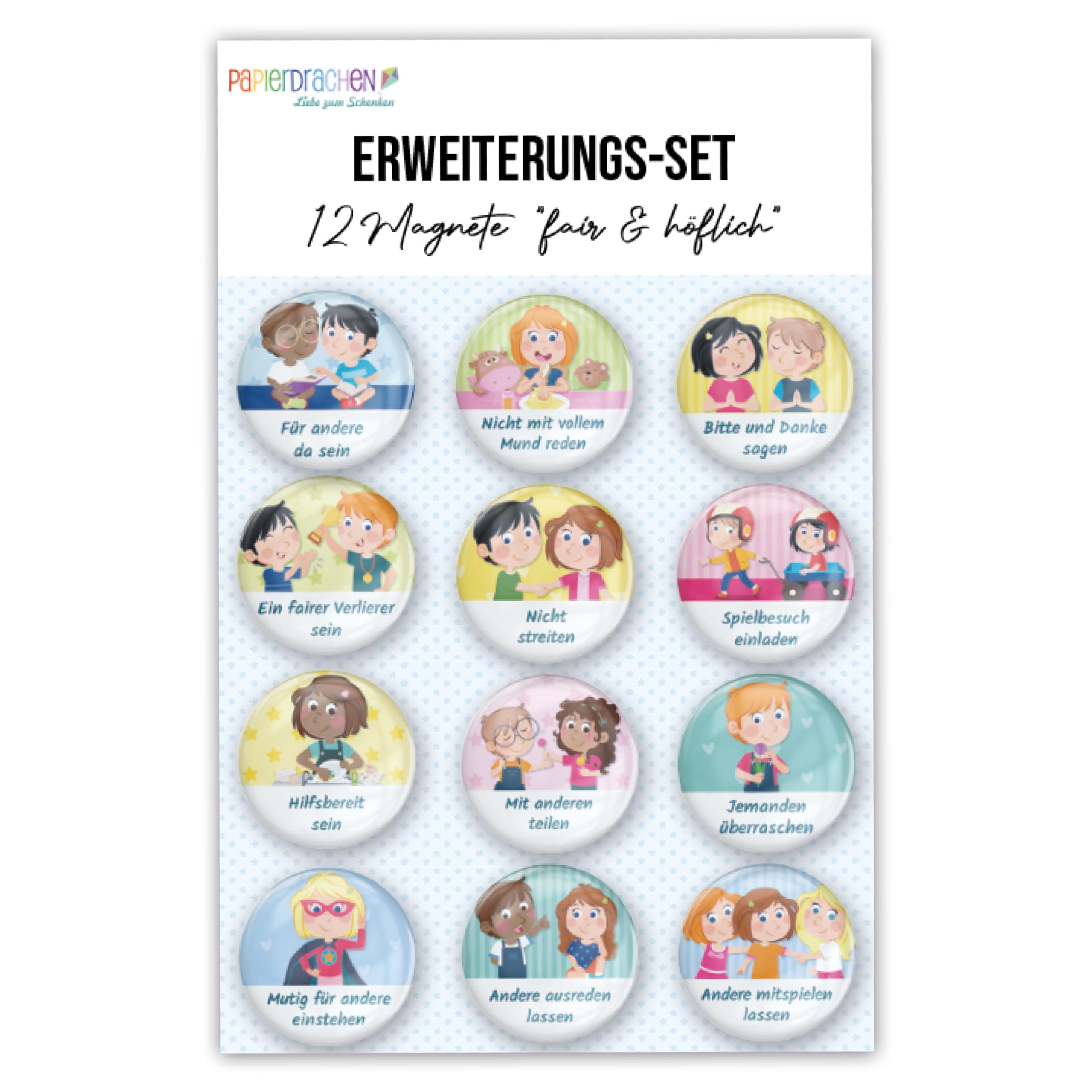 Papierdrachen Magnetic Board Expansion Set, Fair & Pourite, Daily Diary for Children, Structured Routine, Reward System - Image 2