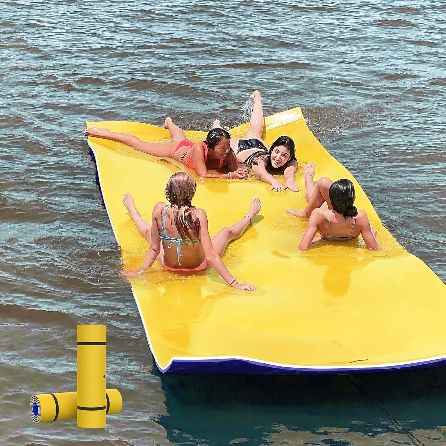 On Shine Floating Water Mat,9'/12'/18’3Layer Foam Water