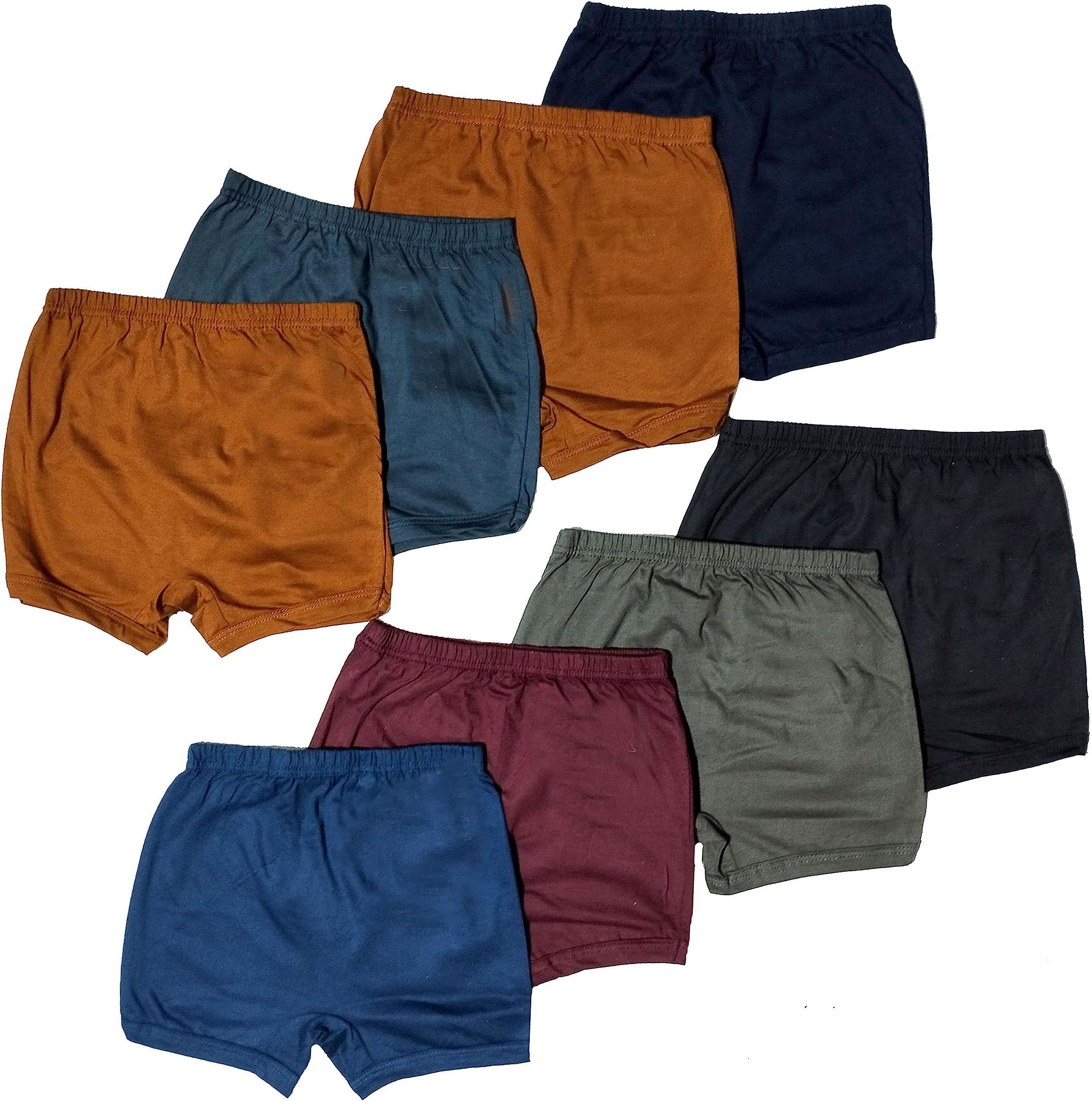 LYKORSuper Strip&Plain Boy's/Girl's Drawer/Trunks Unisex Underwear 8 PCS