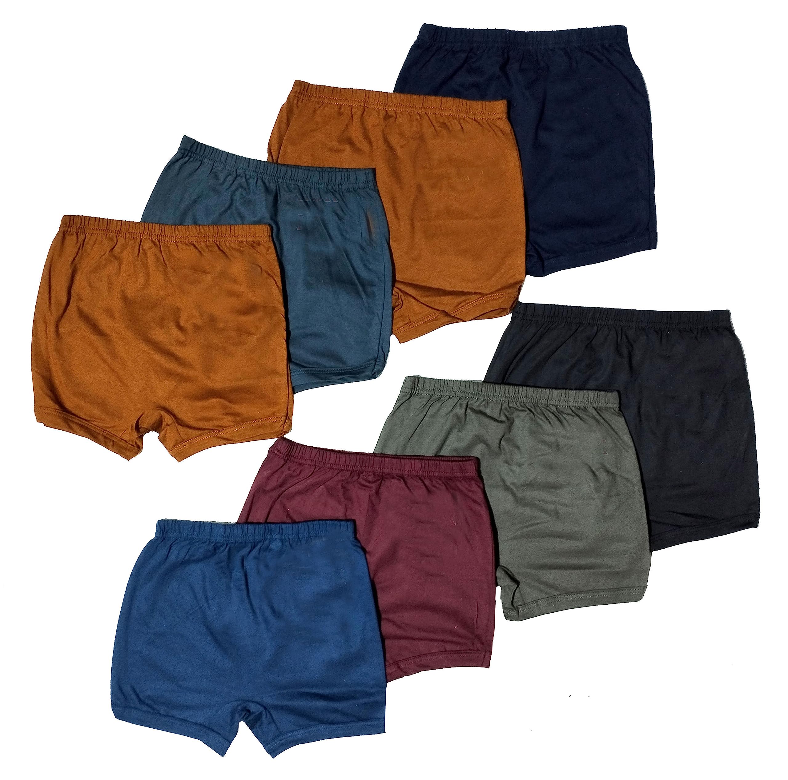 LYKORSuper Strip&Plain Boy's/Girl's Drawer/Trunks Unisex Underwear 8 PCS