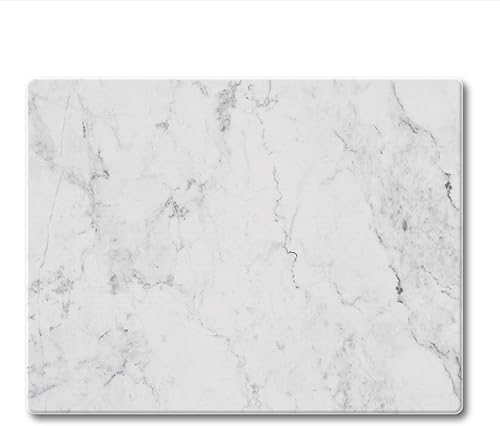 CounterArt - Tabla de cortar de vidrio templado de 0.118 in con diseño de mármol blanco, 10 x 8 pulgadas, fabricada en los Estados Unidos, apta para