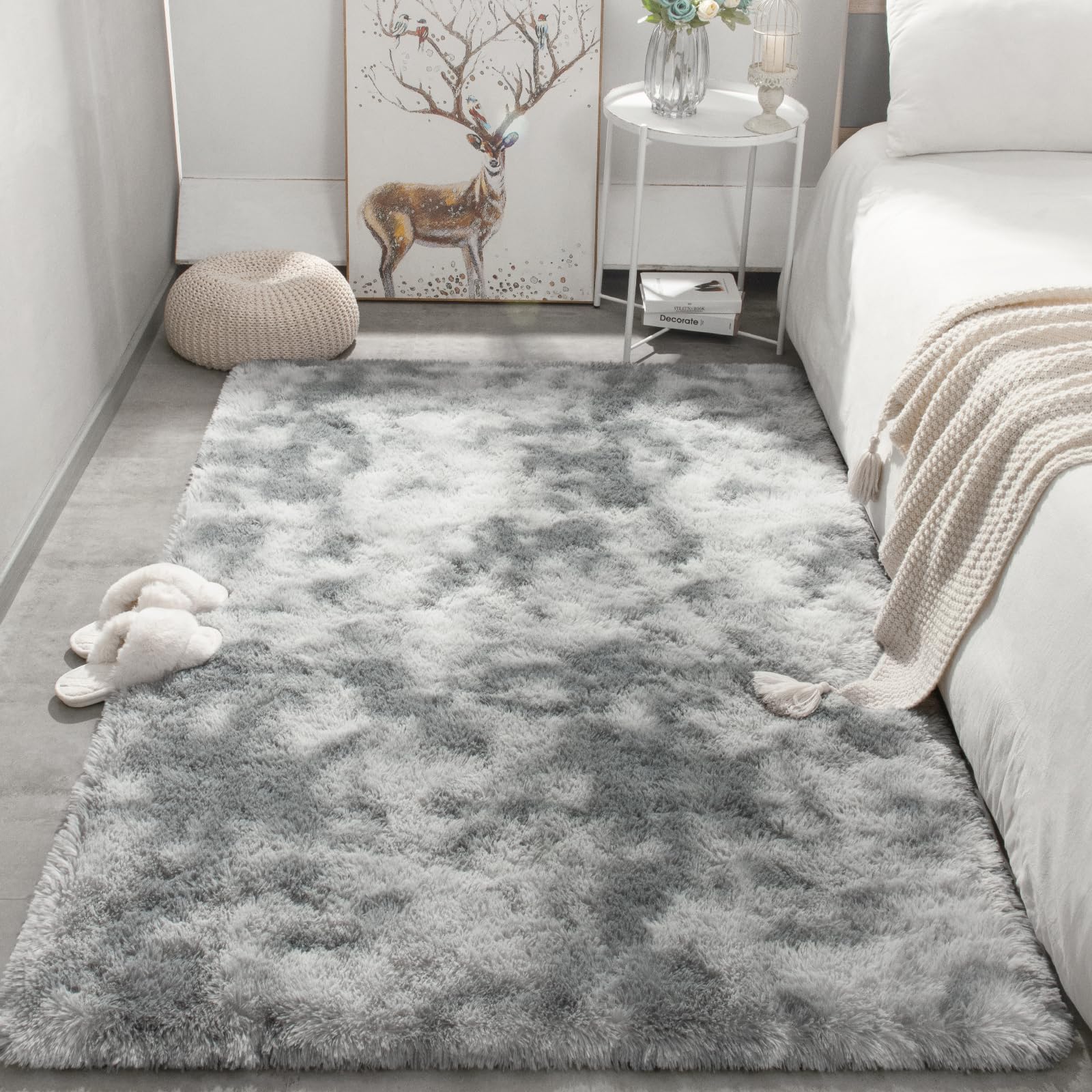Merelax Soft Area Rugs for Livingroom Bedroom, Shaggy Plush Fuzzy Fluffy Carpet Furry Fur Rug, Modern Indoor Comfy Nursery Kids Dorm Home Decor Floor