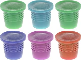 Wine Bottle Stopper - Pack of 6 - Liquor Plastic Cork - Glass Bottle Beverage Stoppers