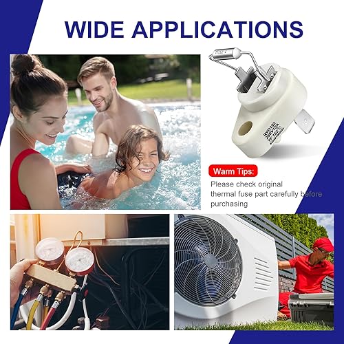 Miniatura 5 de Dreyoo Paquete de 1 fusible de corte térmico de 152°C (305.6°F) compatible con Raypak 005899F Zodiac R0012200 Kit de reemplazo de interruptor