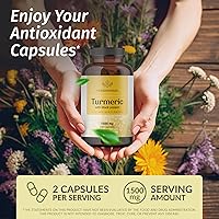 Vista 2 de HERBAMAMA Cápsulas de cúrcuma curcumina – 1500 mg de cúrcuma longa y extracto de pimienta negra para ácido úrico y apoyo digestivo – Suplemento