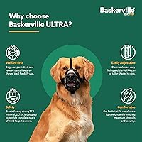 Vista 2 de BASKERVILLE Bozal ultra para perro, color negro, talla 4, perfecto para perros medianos, evita masticar y morder, la cesta permite jadear y beber