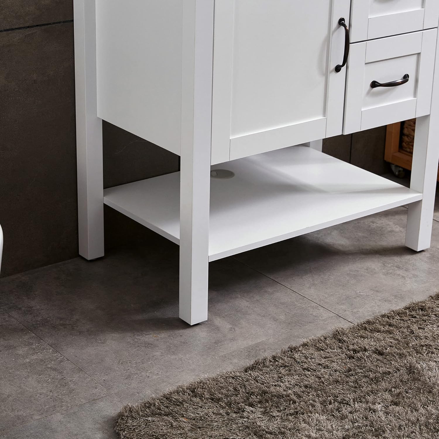 30" Bathroom Vanity and Sink Combo, Modern White Cabinet Vanity with Square Vessel Sink, Faucet, Drain, Mirror